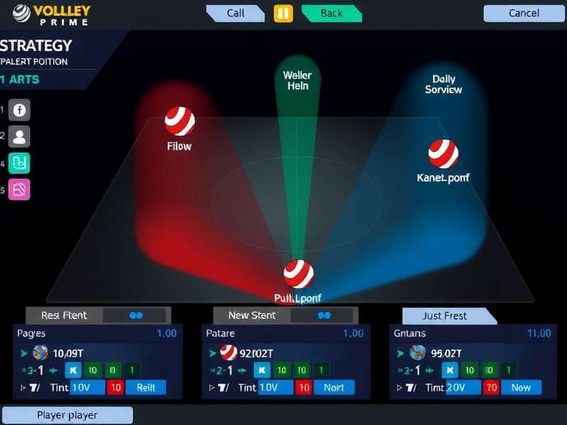 Volley Prime Elite - Strategic Player Positions Volley Prime Elite strategy guide illustration showing player positions